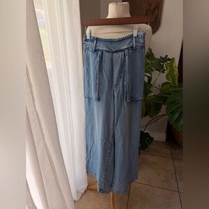 YFB Young Fabulous & Broke Paperbag Waist Wide Leg Denim Pants